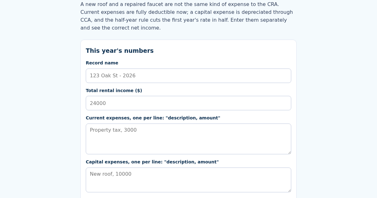 CARentalTrack: Canadian Rental Income & Expense Tracker for Landlords